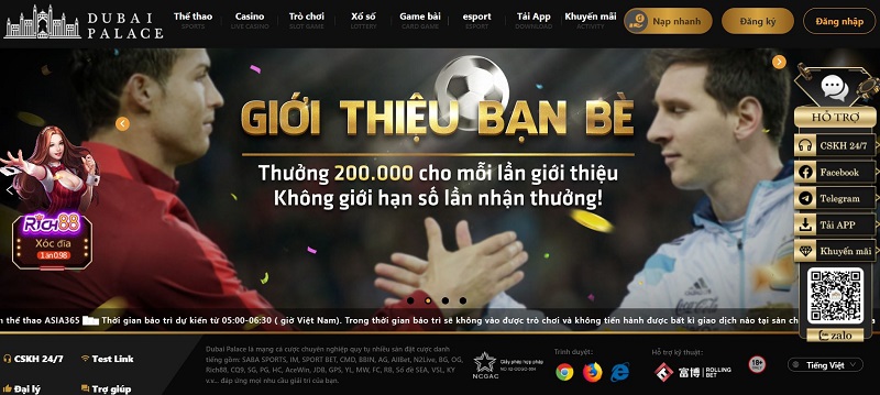 Cách đăng ký/đăng nhập nhà cái Dubai Palace