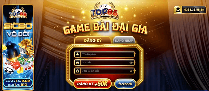 Giới thiệu tổng quát cổng game bài Top88