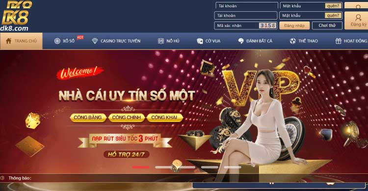 Cách đăng ký/đăng nhập nhà cái DK8