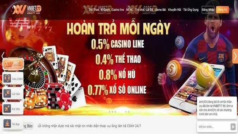 Giới thiệu tổng quan nhà cái uy tín VNBet77